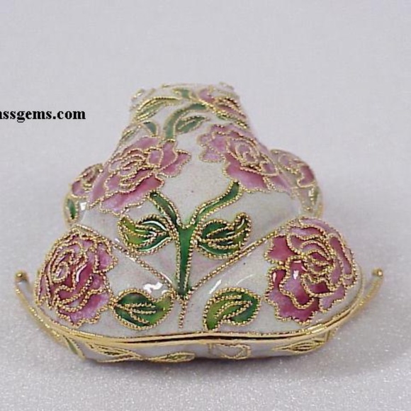 FINAL SALE PRICE NYCO International Cloisonne Frog Box in White - Picture 3 of 4
